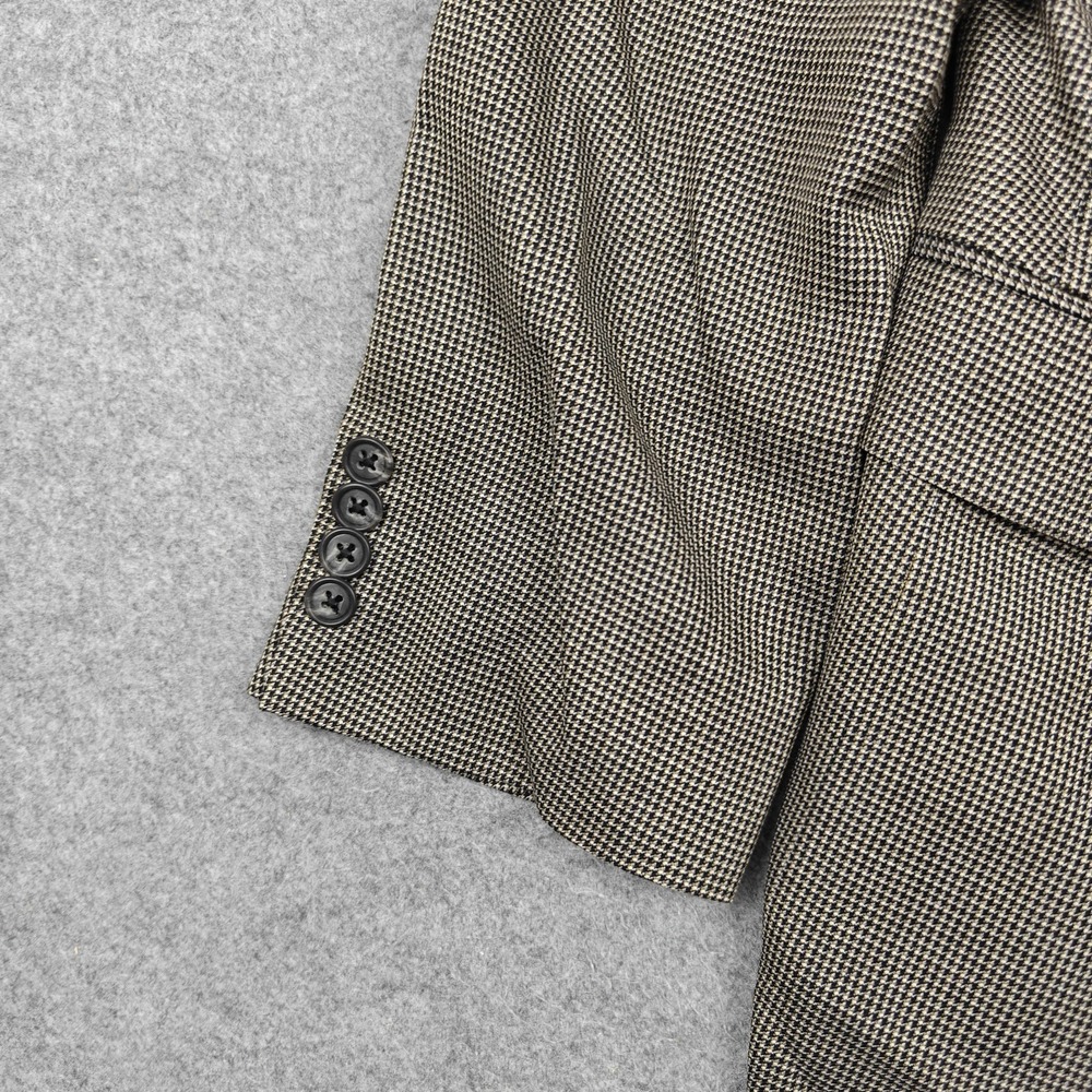 Joseph Abboud Blazer Mens 46S Brown Wool Silk Check Sport Coat Jacket Made USA - Picture 2 of 13